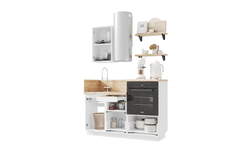 Готовая кухня КГ 1500 ПВХ, Магнолия Арника РМ в.2