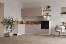 Готовая кухня КГ Угловой 1500х2400 (без пм) , Магнолия  Арника РМ