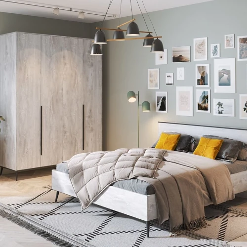 Кровать «Саванна» 160x200 КМК 0973.3, бетон пайн светлый