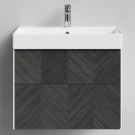 Тумба Катарини, 70 подвесной, Дуб серый Vodok с раковиной в комплекте