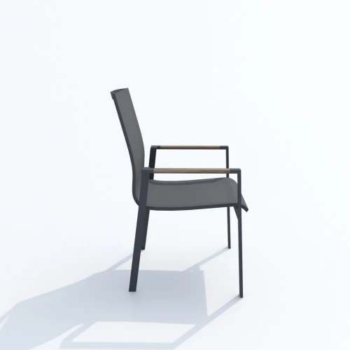 Обеденная группа DOLLA SOLA каркас карбон / стол алюминий 220 / текстилен серый