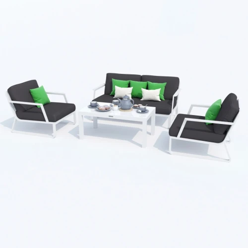 Лаунж зона ESTIVO антрацит - белый каркас