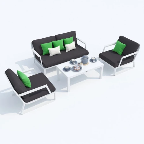 Лаунж зона ESTIVO антрацит - белый каркас