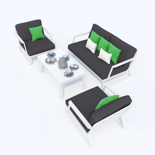 Лаунж зона ESTIVO антрацит - белый каркас