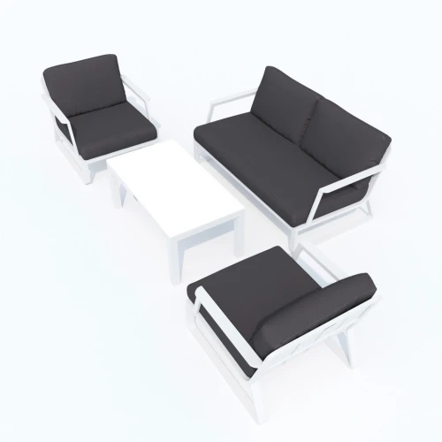 Лаунж зона ESTIVO антрацит - белый каркас