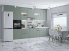 Прямая модульная кухня Фьюжн-01 Silky Mint Белый 2340*3600*600