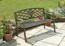 Садовая скамейка стальная СТИЛЬ «STYLE» цвет бронза