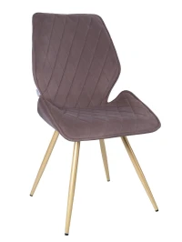 DC231 Стул мягкий поворотный 180, МОККО#M420-06 велюр, каркас металл, шампань КРУГЛЫЙ