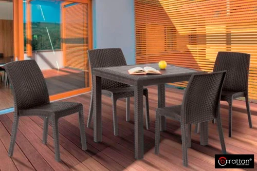 Стол B:rattan Dallas 800*800мм, коричневый