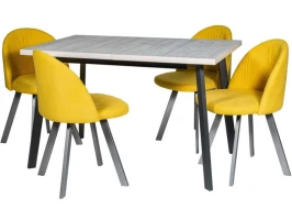 Обеденная группа (Стол Каспер и 4 стула Спайдер), ткань Канди Сани