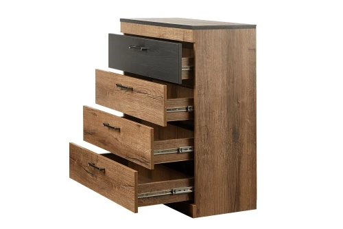 Комод 4S, JAGGER, цвет Дуб монастырский /Черный