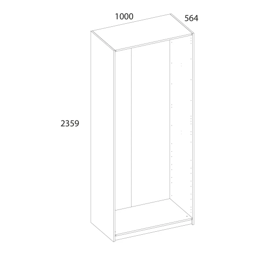 Серия модульных шкафов, Корпус шкафа 100/56. Цвет БЕЛЫЙ