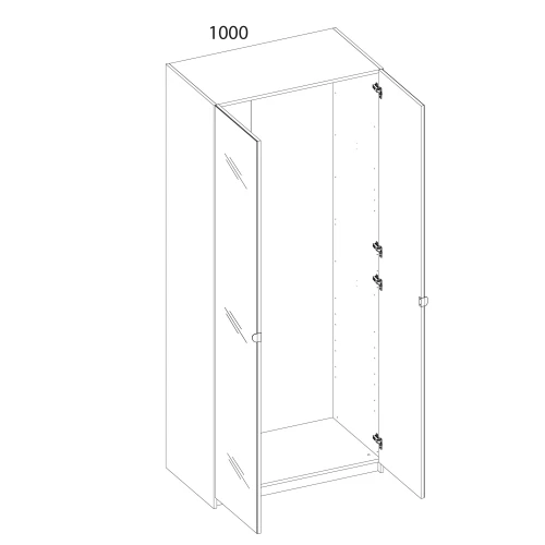 Серия модульных шкафов, Корпус шкафа 100/56. Цвет БЕЛЫЙ
