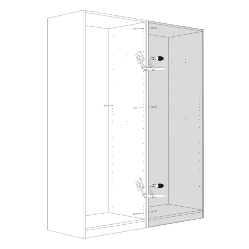 Серия модульных шкафов, Корпус шкафа 100/56. Цвет БЕЛЫЙ