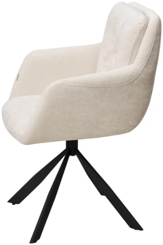 Стул ФЕДЕРИКО ДАНС 180 град. поворотный, NORDIC 11 Молочный / Черный каркас, M-City