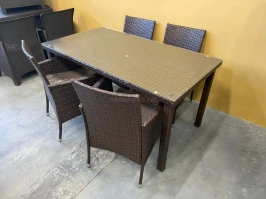 Комплект мебели из искусственного ротанга стол Сеул + 4 кресла Анкор арт.75745/0015-1-4