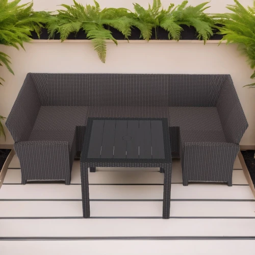 Комплект садовой мебели под ротанг Калифорния “California“с П- образный диваном 136х264х136 см 6 мест без подушек со столом