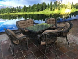 Комплект мебели Мэдисон (Medison) диван + стол + 4 кресла с подушками на сидение и спинку