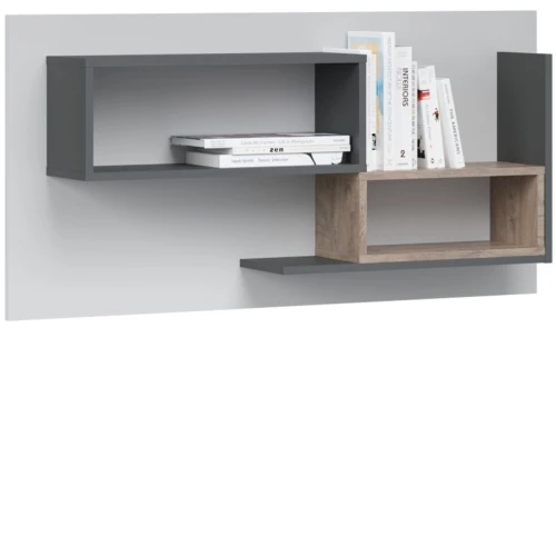 Полка «Квадро» 120, Антрацит/Дуб эндгрейн/Шиншилла