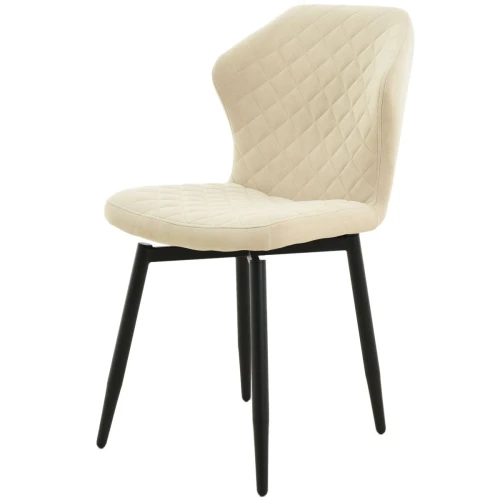 Стул «Вилла», велюр Бренди крем, каркас черный