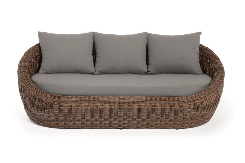 "Барселона" диван из искусственного ротанга трехместный, цвет коричневый