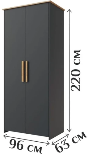 Шкаф «Скандинавия 2Д» КМК 0905.6, Графит/ дуб наварра