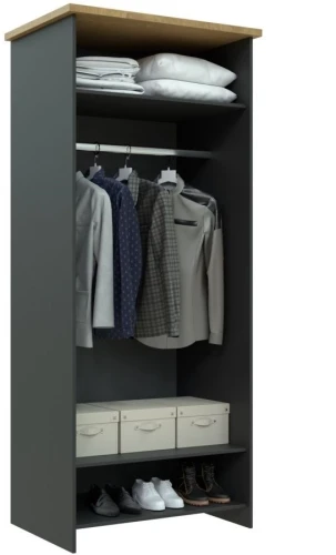 Шкаф «Скандинавия 2Д» КМК 0905.6, Графит/ дуб наварра