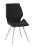 DC230 Стул мягкий, ЧЕРНЫЙ экокожа, каркас металл, белый КРУГЛЫЙ