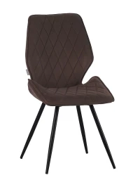 DC230 Стул мягкий, МОККО#M420-06 велюр, каркас металл, черный КРУГЛЫЙ