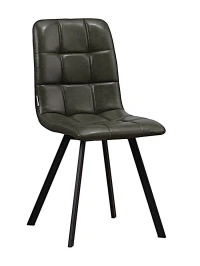 C919/DC809 Стул мягкий, ЗЕЛЕНЫЙ#19-12 экокожа, каркас металл черный КВАДРАТ