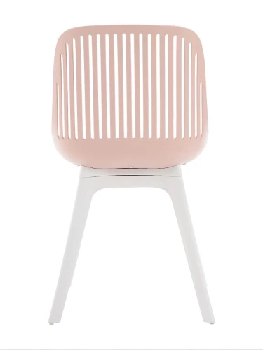 DC270 Стул пластиковый, РОЗОВЫЙ c подушкой, ноги белые