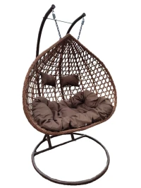 Подвесное кресло из искусственного ротанга МД-1028  -  Коричневый