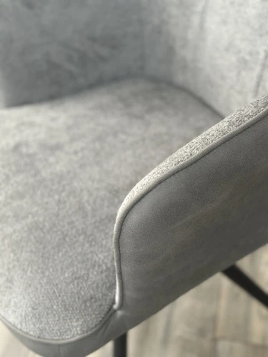 Стул НОРМАН 360 град., цвет BELLA-13/CYPRUS-10 серый, шенилл/замша / черный каркас М-City