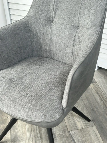 Стул НОРМАН 360 град., цвет BELLA-13/CYPRUS-10 серый, шенилл/замша / черный каркас М-City