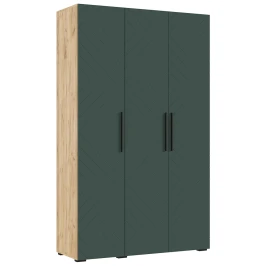 Шкаф трехстворчатый Флэш (1350), Браш Графит, Дуб крафт