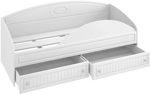 Кровать одинарная с ящиками и бортом Монако МН-11 + МН-11А белое дерево