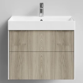 Тумба Лоренцо, 70 подвесной, Дуб цвет 22 Vodok с раковиной в комплекте