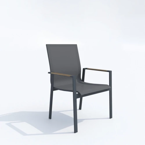 Обеденная группа DOLLA SOLA каркас карбон / стол алюминий 180 / текстилен серый