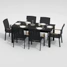 Обеденная группа DOLLA SOLA каркас карбон / стол алюминий 180 / текстилен серый