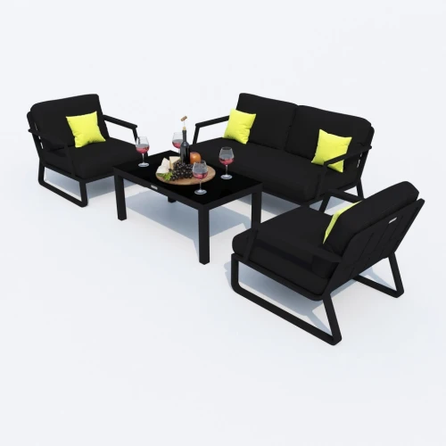 Лаунж зона ESTIVO черная - каркас карбон