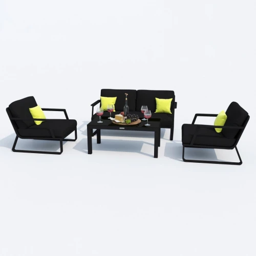 Лаунж зона ESTIVO черная - каркас карбон