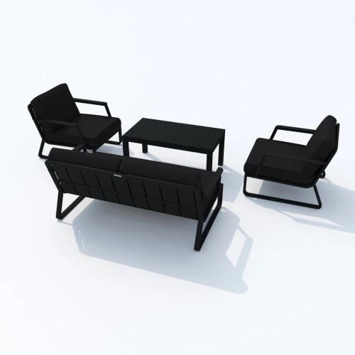 Лаунж зона ESTIVO черная - каркас карбон