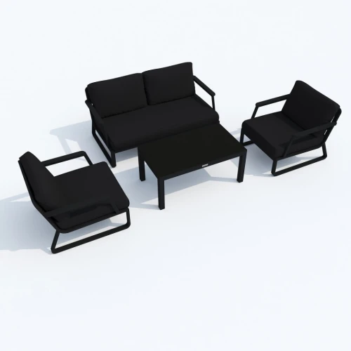 Лаунж зона ESTIVO черная - каркас карбон