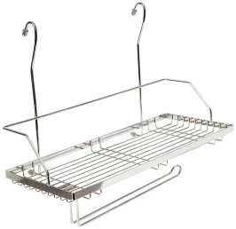 Полка одноярусная с держателем под полотенца Хром