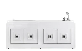 Экран Риккардо 1700, 4 распашные двери, патина серебро, белый