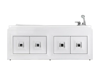 Экран Риккардо 1700, 4 распашные двери, патина серебро, белый