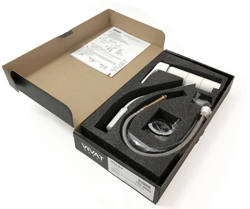 Смеситель для кухни 205/235 2Р МатБелый