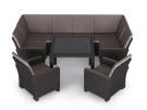 Комплект садовой мебели под ротанг Калифорния “California“с П- образный диваном 136х264х136 см, 2 кресла, с подушками на спинку и со столом 95х95 см