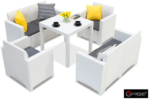 Стол B:rattan Dallas 800*800мм, белый