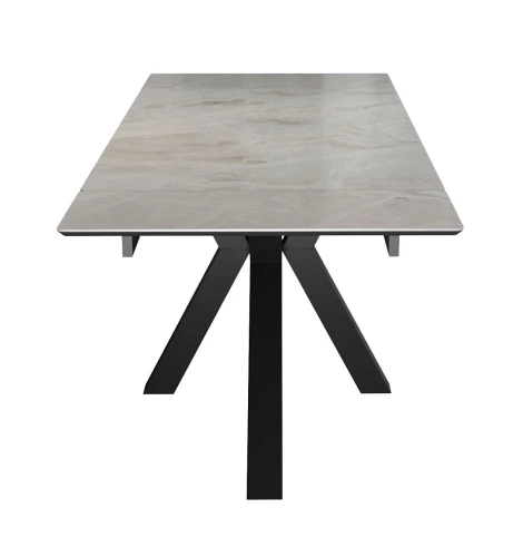 Стол DikLine SFE160 Керамика Italian Grey (глянец серый)/подстолье черное/опоры черные (2 уп.)